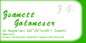 zsanett goloncser business card